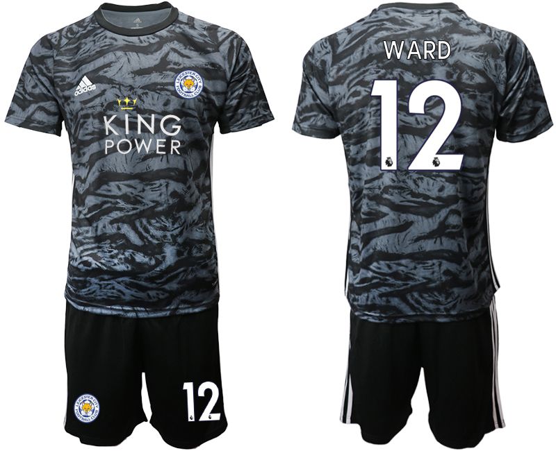 Men 2019-2020 club Leicester City black goalkeeper #12 Soccer Jerseys